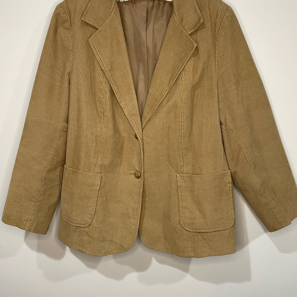 Vintage Women's Corduroy Blazer - Tan
